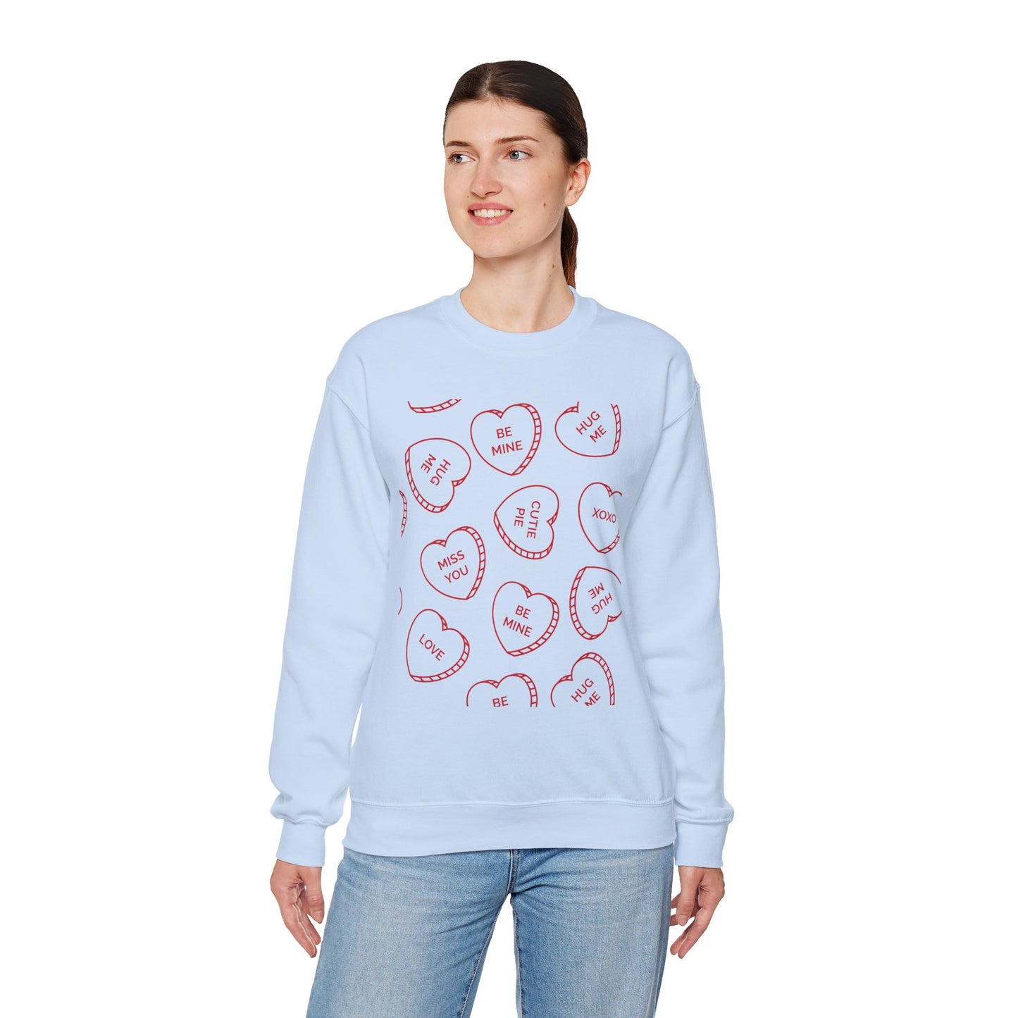 Candy Heart Crewneck Sweatshirt - Heart Design - Cute and Cozy