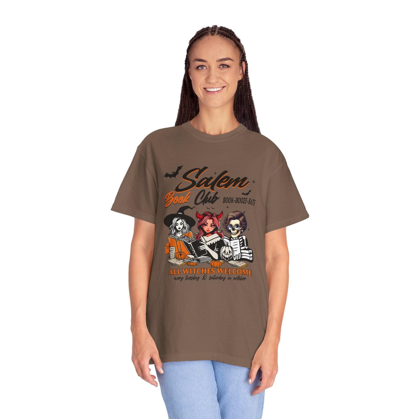 Salem Book Club T-Shirt, Witches Welcome Tee, Unisex Halloween Shirt, Spooky Gift for Readers, Book Lovers Apparel