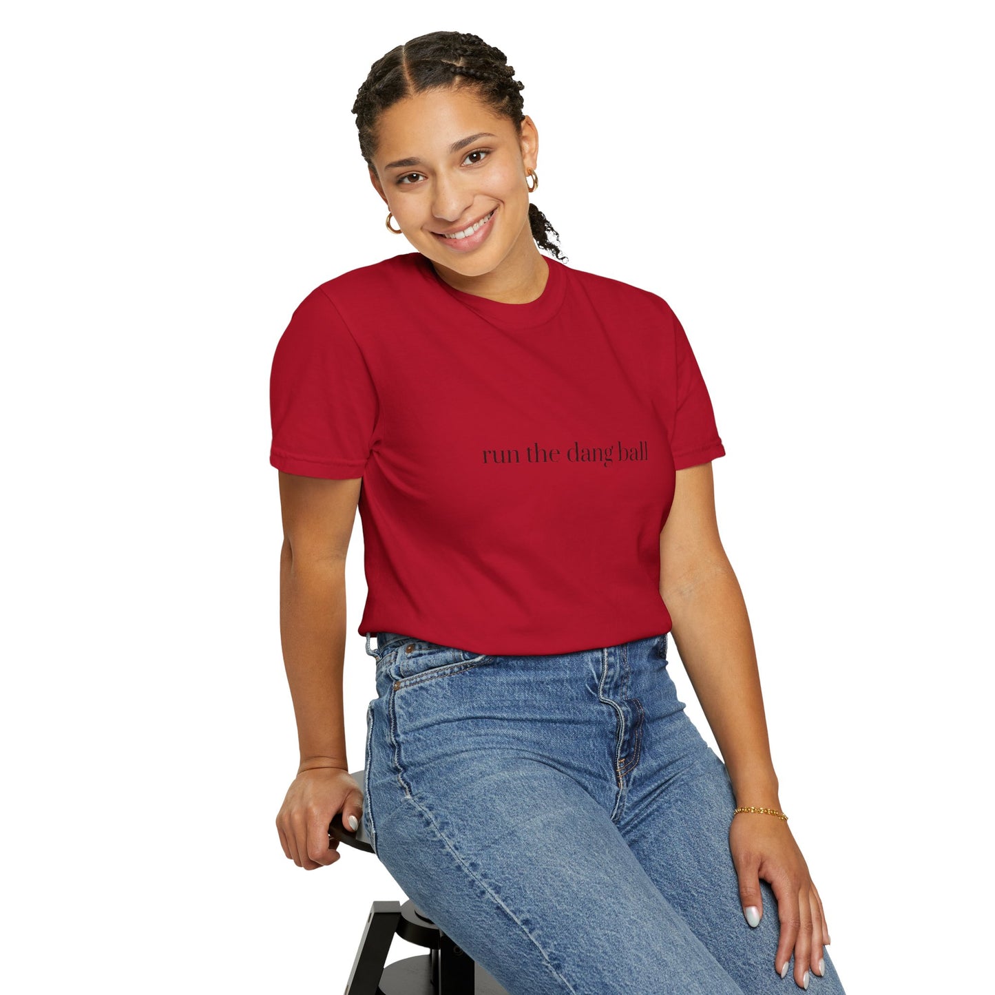 Casual Statement T-Shirt - Run the Dang Ball, Unisex tee for Sports Lovers, Fun Casual Wear, Gift for Friends, Motivational Shirt
