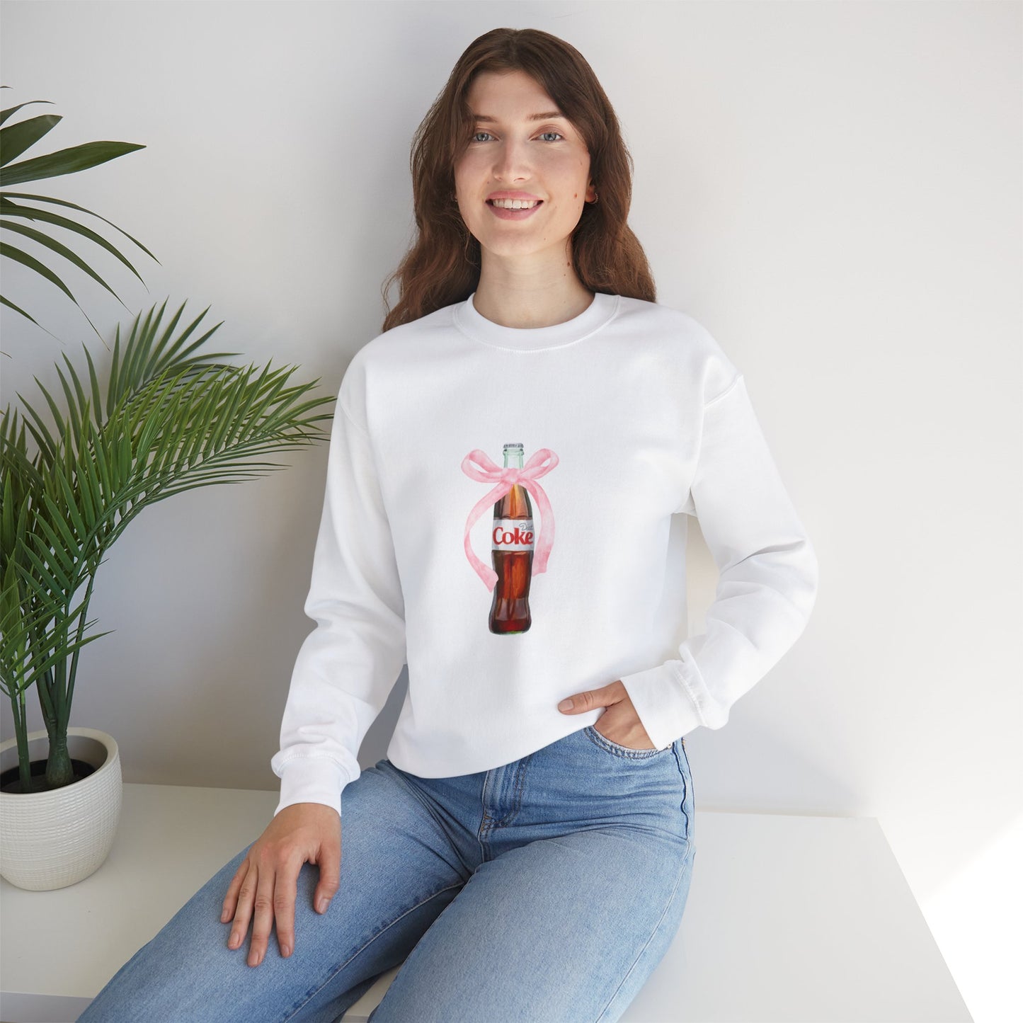 Diet Coke Ribbon Unisex Crewneck Sweatshirt - Cozy Vintage Soda Style