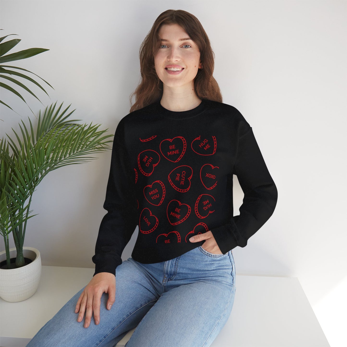 Candy Heart Crewneck Sweatshirt - Heart Design - Cute and Cozy