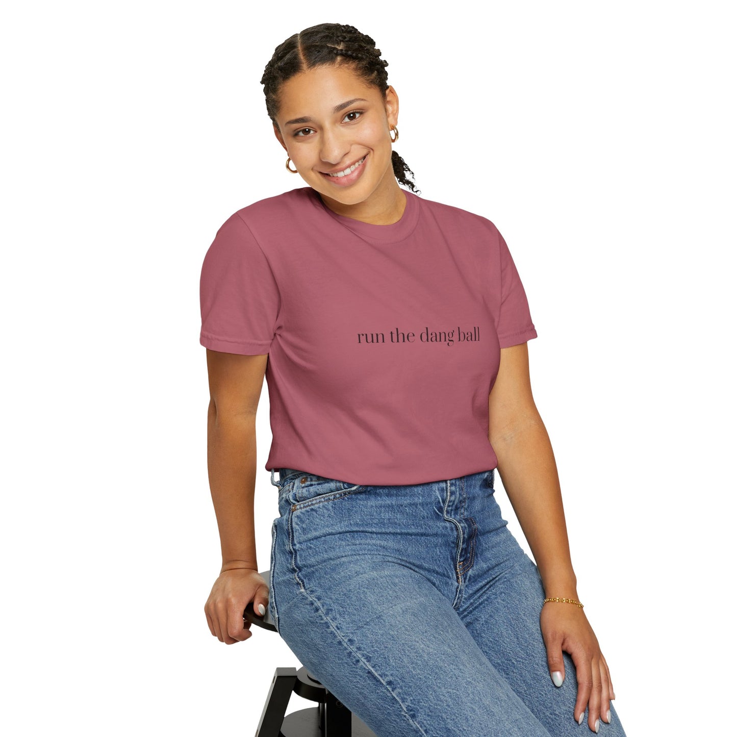 Casual Statement T-Shirt - Run the Dang Ball, Unisex tee for Sports Lovers, Fun Casual Wear, Gift for Friends, Motivational Shirt