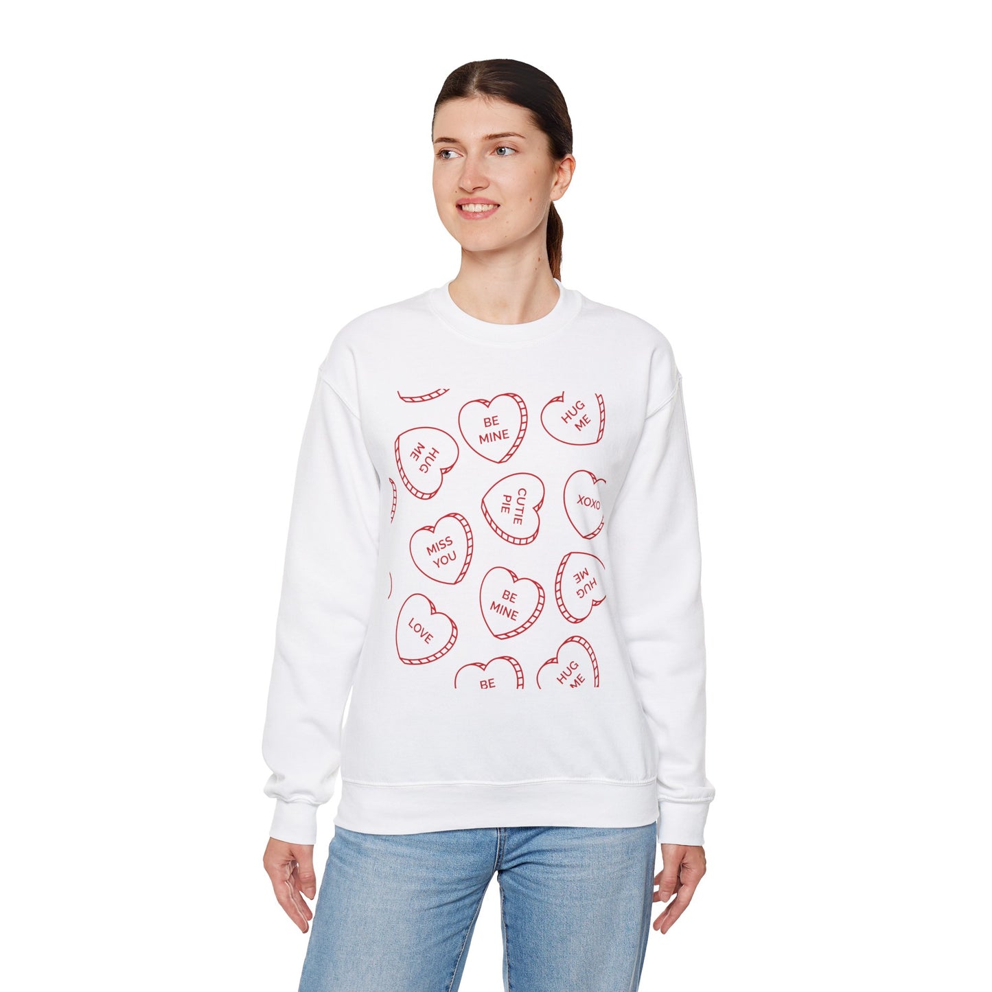 Candy Heart Crewneck Sweatshirt - Heart Design - Cute and Cozy