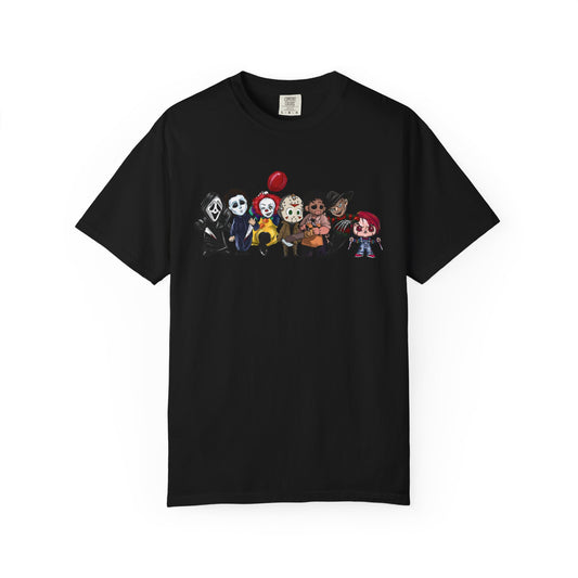 Baby Horror Characters T-Shirt, Unisex Horror Tee, Halloween Shirt, Ghostly Art Tee, Chibi Characters Apparel
