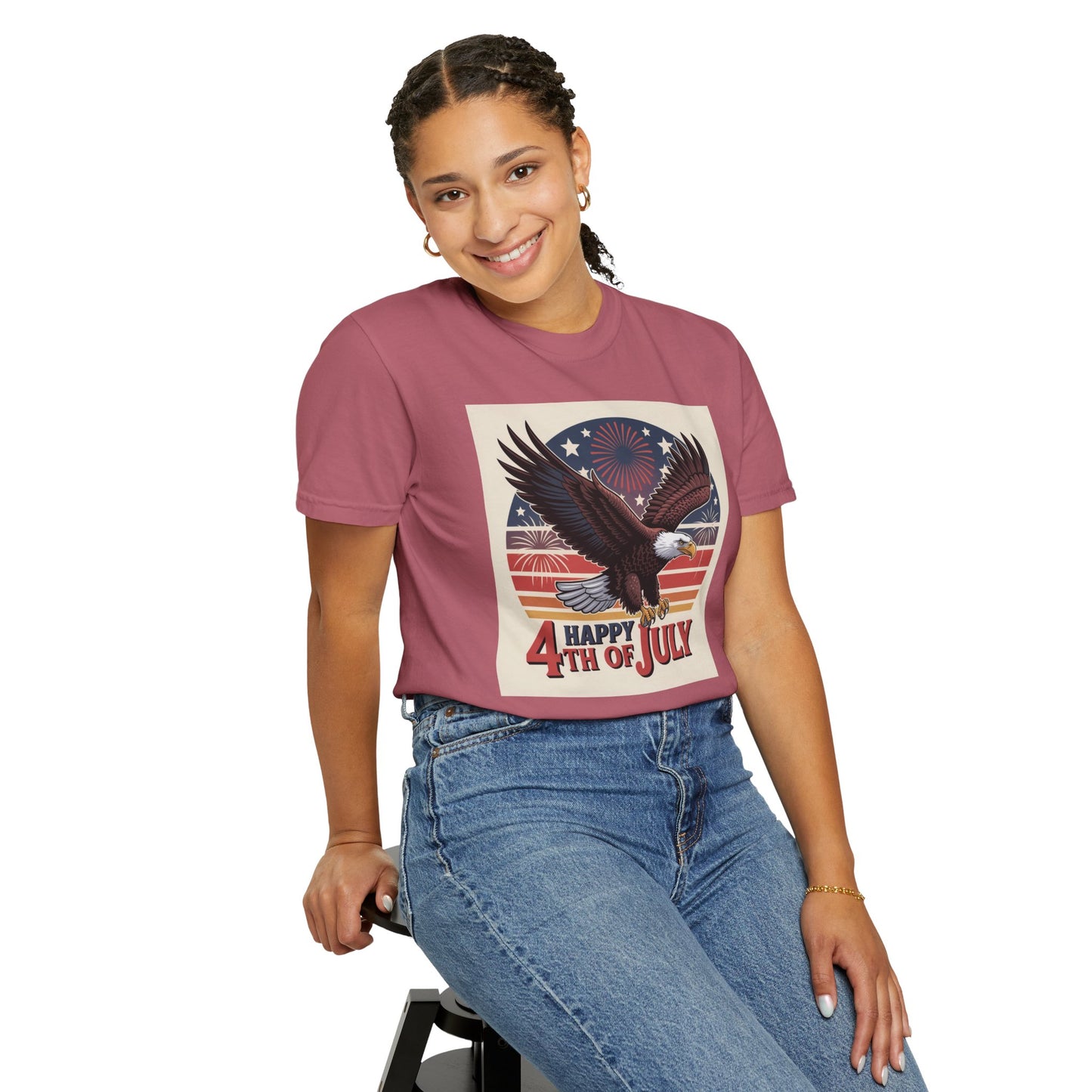 Patriotic Eagle Tee - Perfect for Independence Day, Fourth of July Celebrations, Summer Casual Wear, Unisex, Vintage Style, Gift Idea