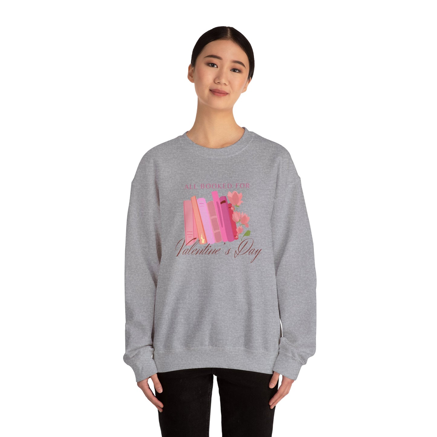 Valentine's Day Book Lover Crewneck Sweatshirt - All Booked