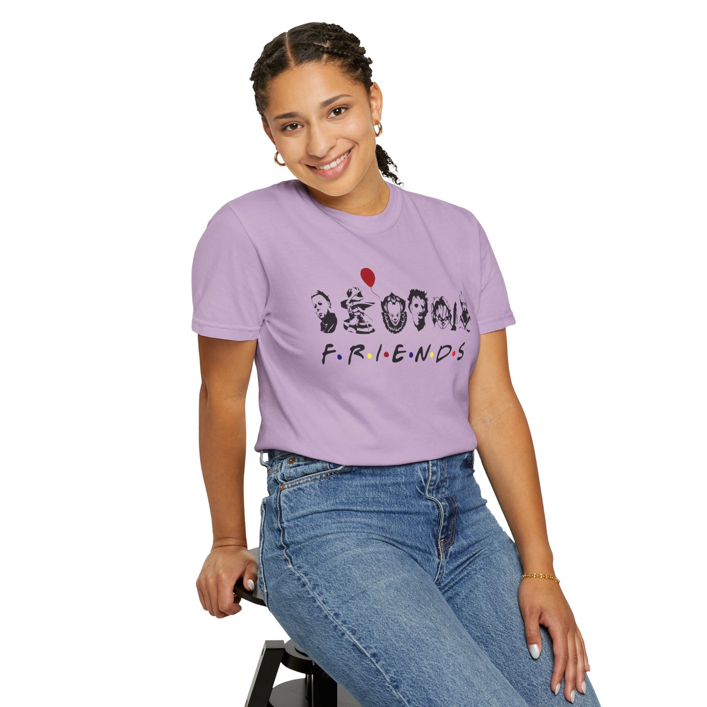 Friends-Inspired Garment-Dyed T-Shirt, Casual Tee, Gift for Fans, Retro Style Shirt, Everyday Wear, Unisex Apparel