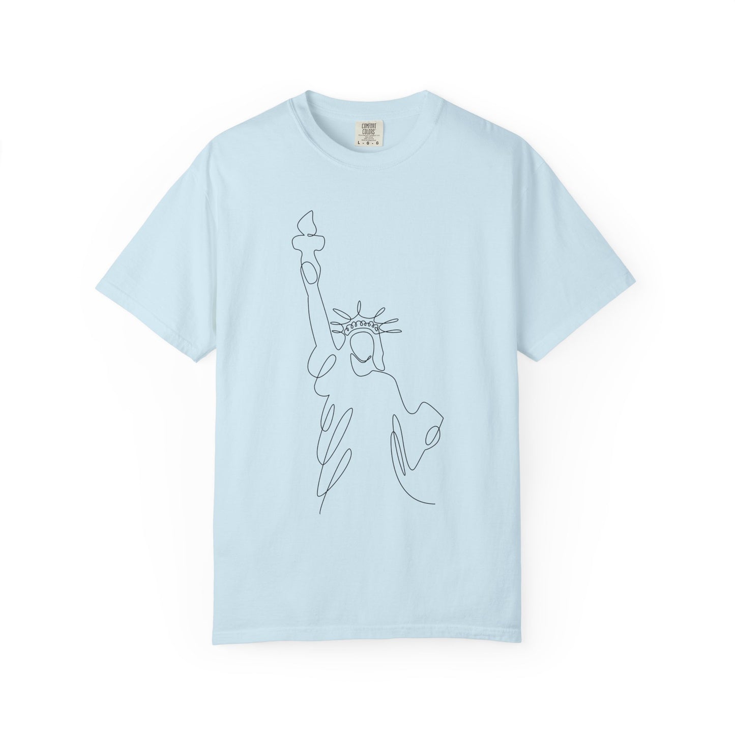 Statue of Liberty Line Art Unisex Jersey Tee - Minimalist Graphic T-Shirt