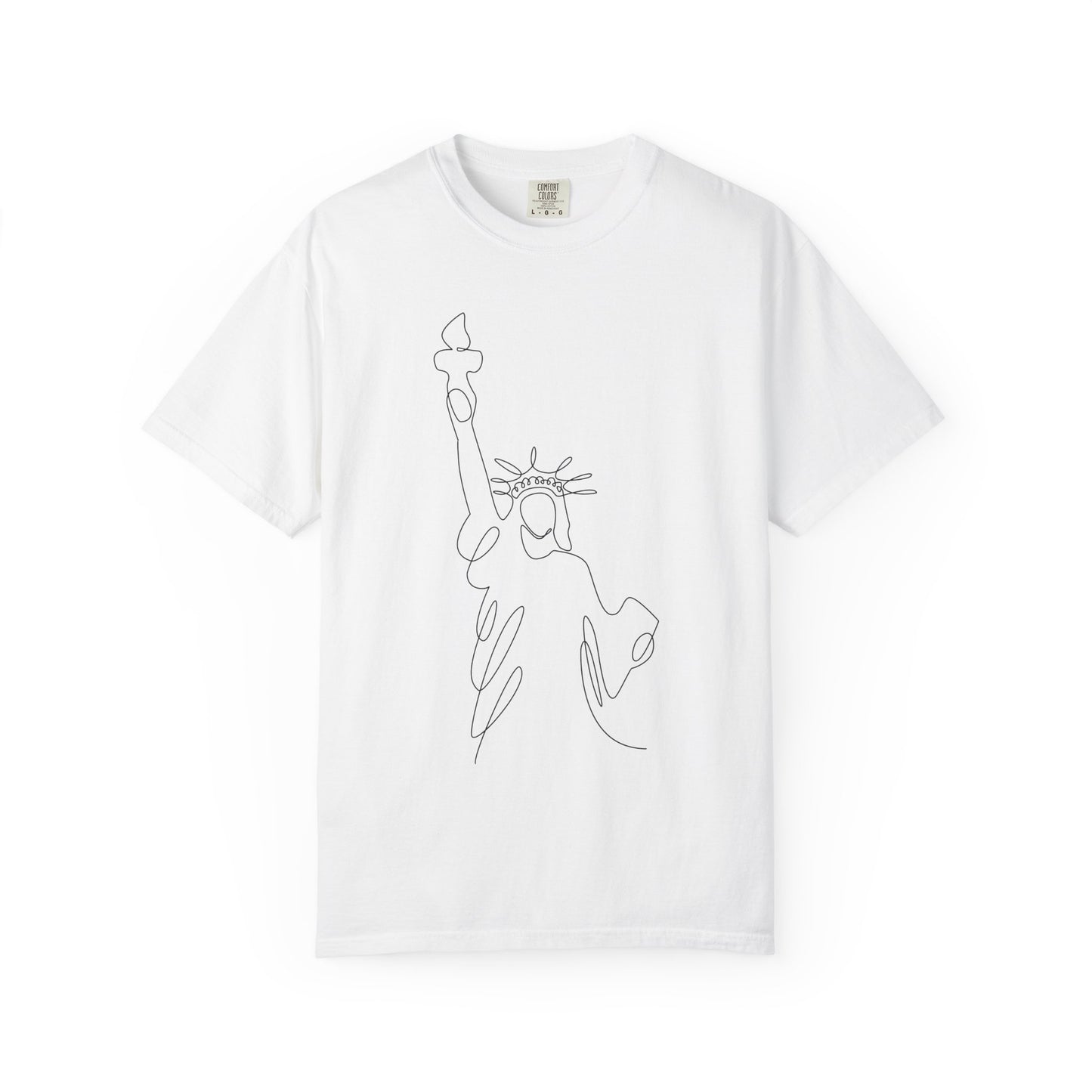 Statue of Liberty Line Art Unisex Jersey Tee - Minimalist Graphic T-Shirt