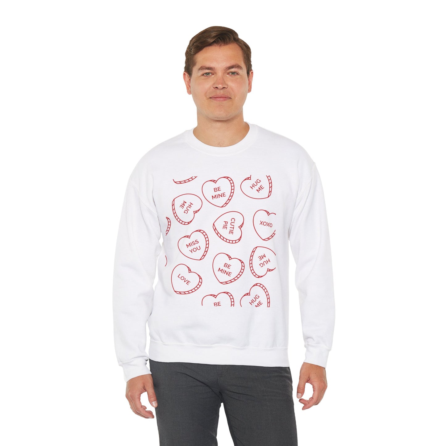 Candy Heart Crewneck Sweatshirt - Heart Design - Cute and Cozy