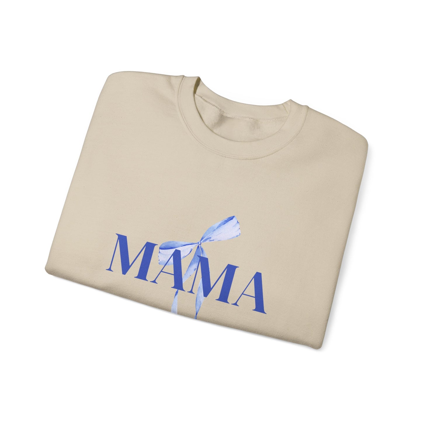 Mama Blue Bow Sweatshirt - Stylish Unisex Heavy Blend™ Crewneck for Moms