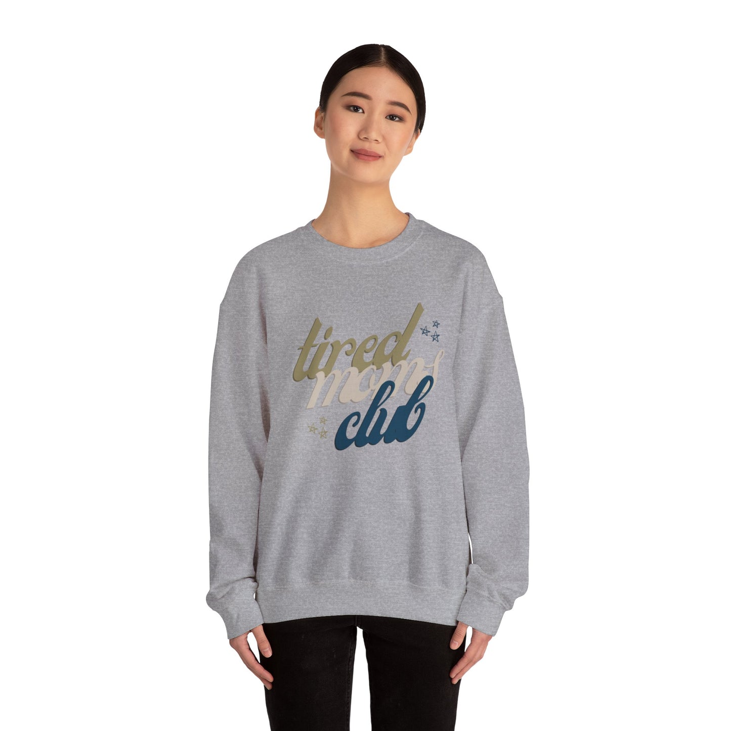 Tired Moms Club Crewneck Sweatshirt | Cozy Unisex Sweater for Relaxation
