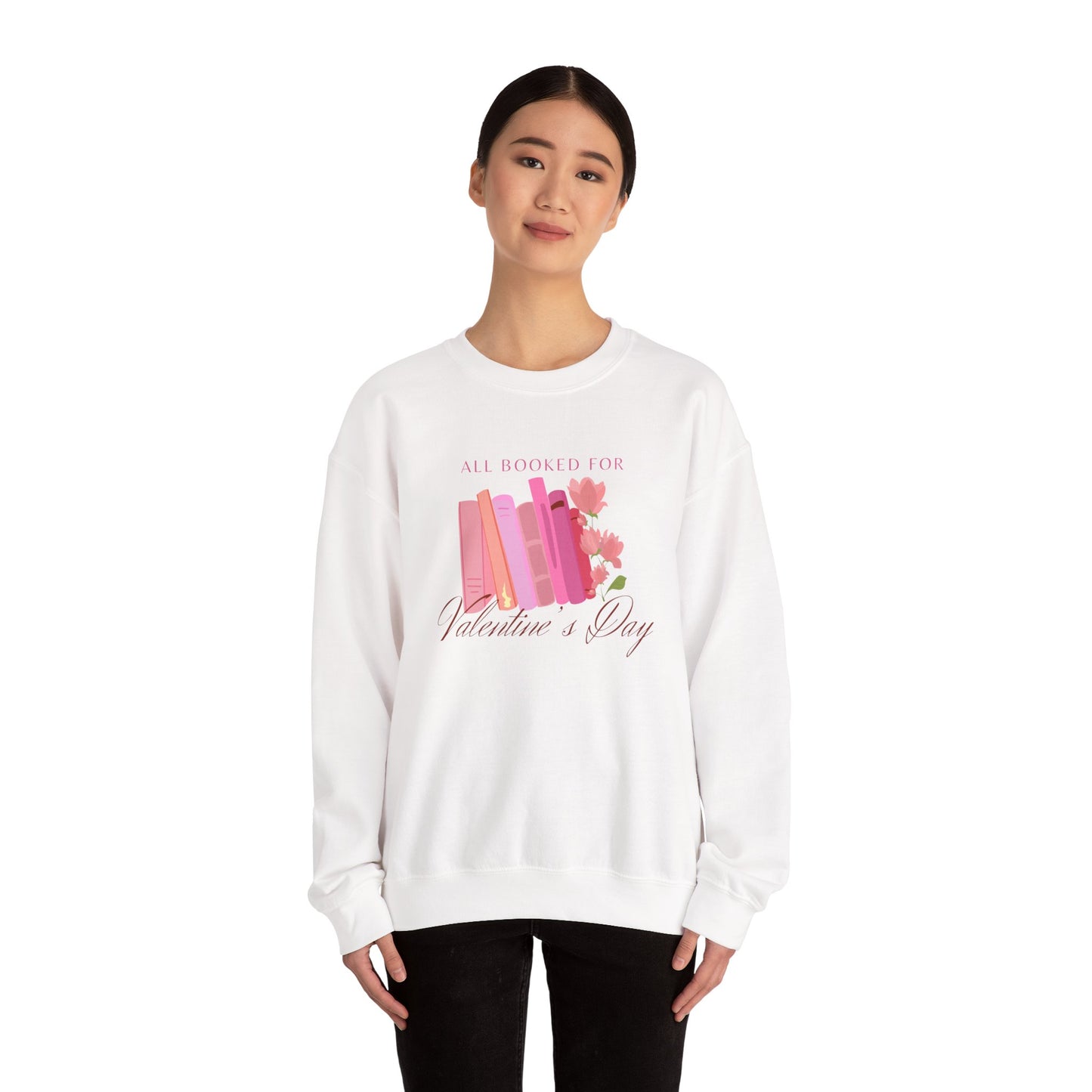 Valentine's Day Book Lover Crewneck Sweatshirt - All Booked