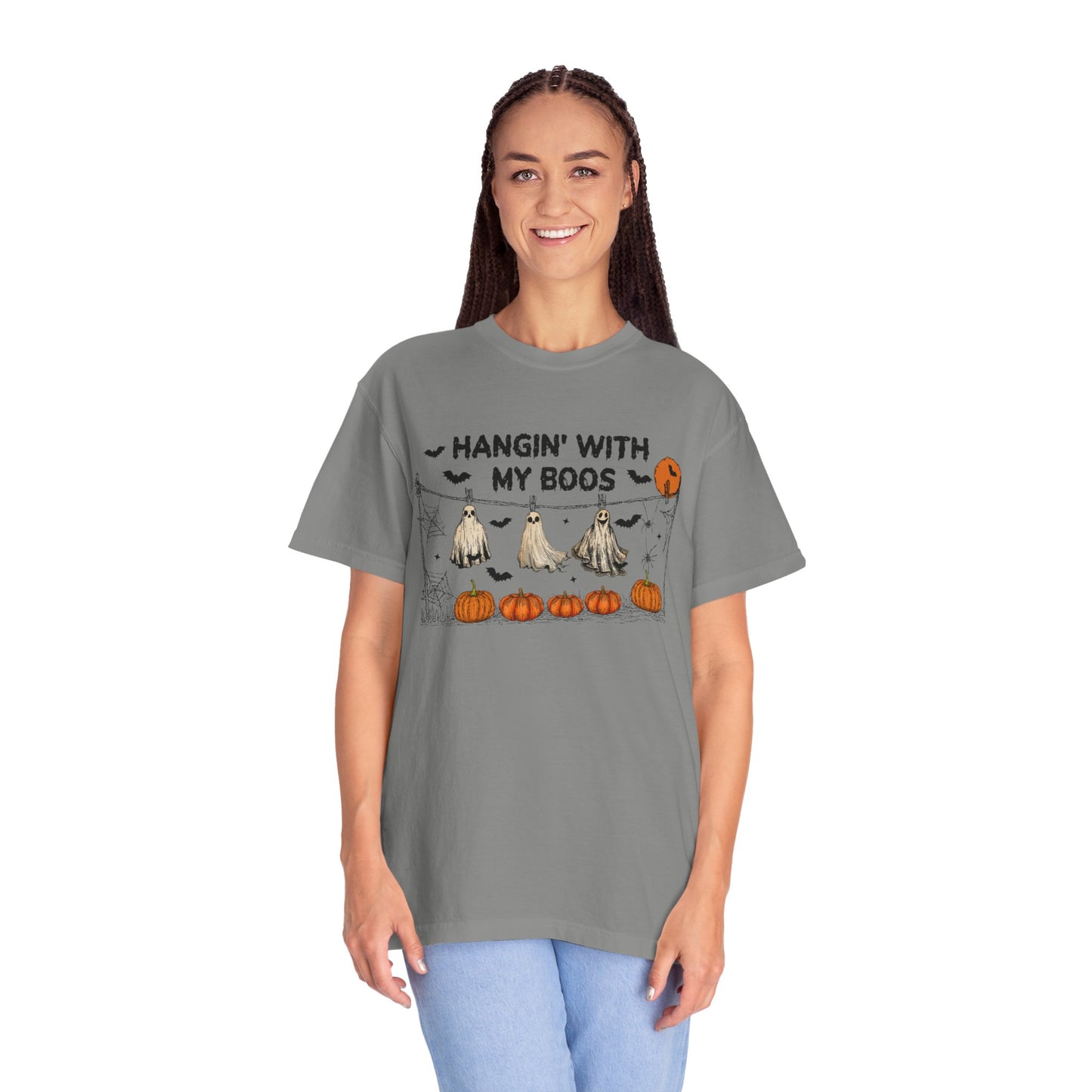 Halloween Themed Unisex T-Shirt | Hangin' With My Boos | Spooky Season Apparel, Trick or Treat Shirt, Fall Fashion, Halloween Party Tee