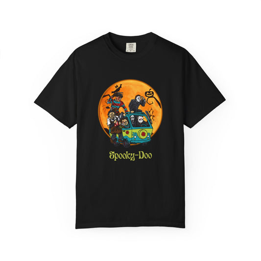 Spooky-Doo, Horror Characters, Unisex T-shirt for Halloween, Cozy Graphic Tee, Perfect for Costume Parties, Halloween Celebration, Gift for Fans