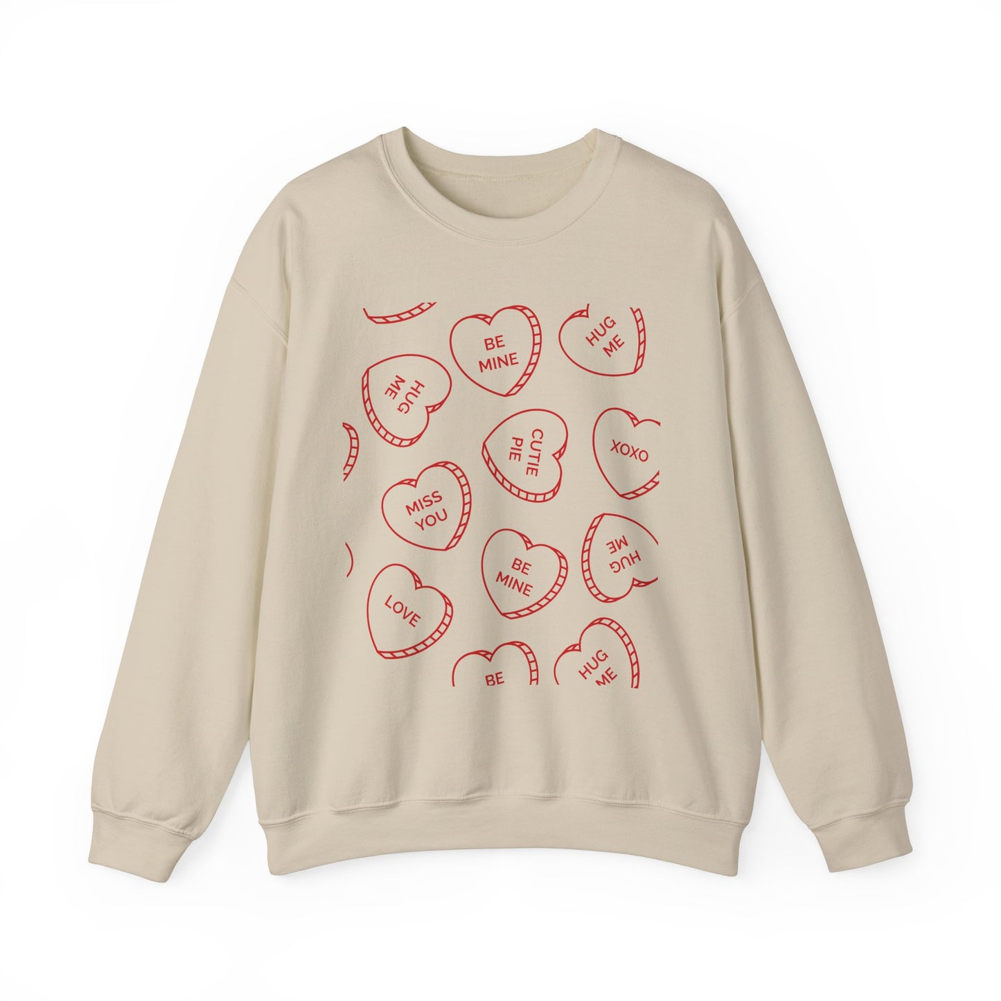 Candy Heart Crewneck Sweatshirt - Heart Design - Cute and Cozy