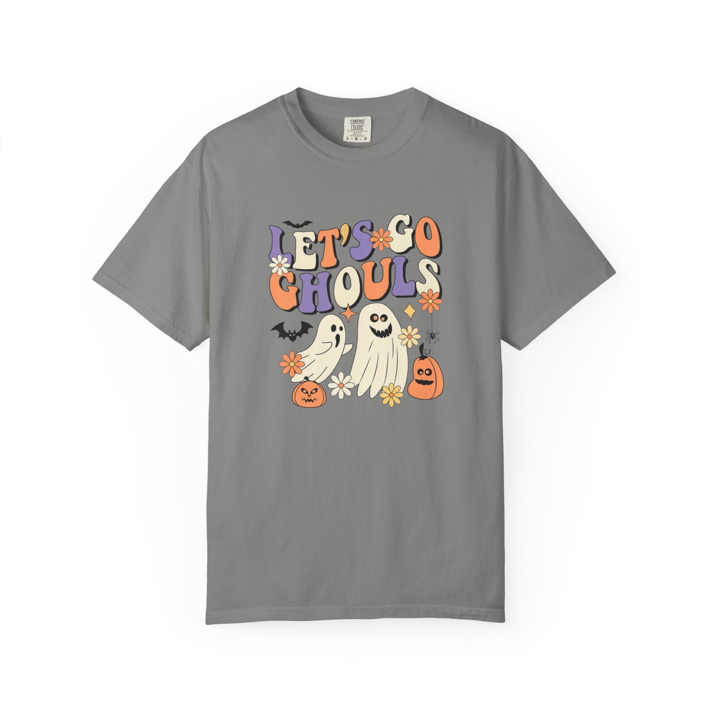 Let's Go Ghouls Halloween T-Shirt, Unisex Garment-Dyed Tee for Spooky Season, October Celebrations, Halloween Party Shirt, Ghostly Graphics