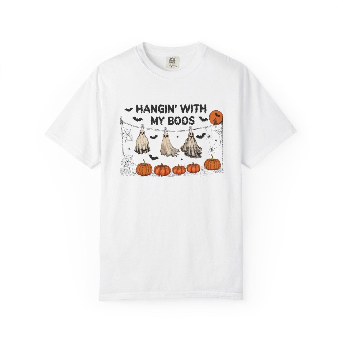 Halloween Themed Unisex T-Shirt | Hangin' With My Boos | Spooky Season Apparel, Trick or Treat Shirt, Fall Fashion, Halloween Party Tee