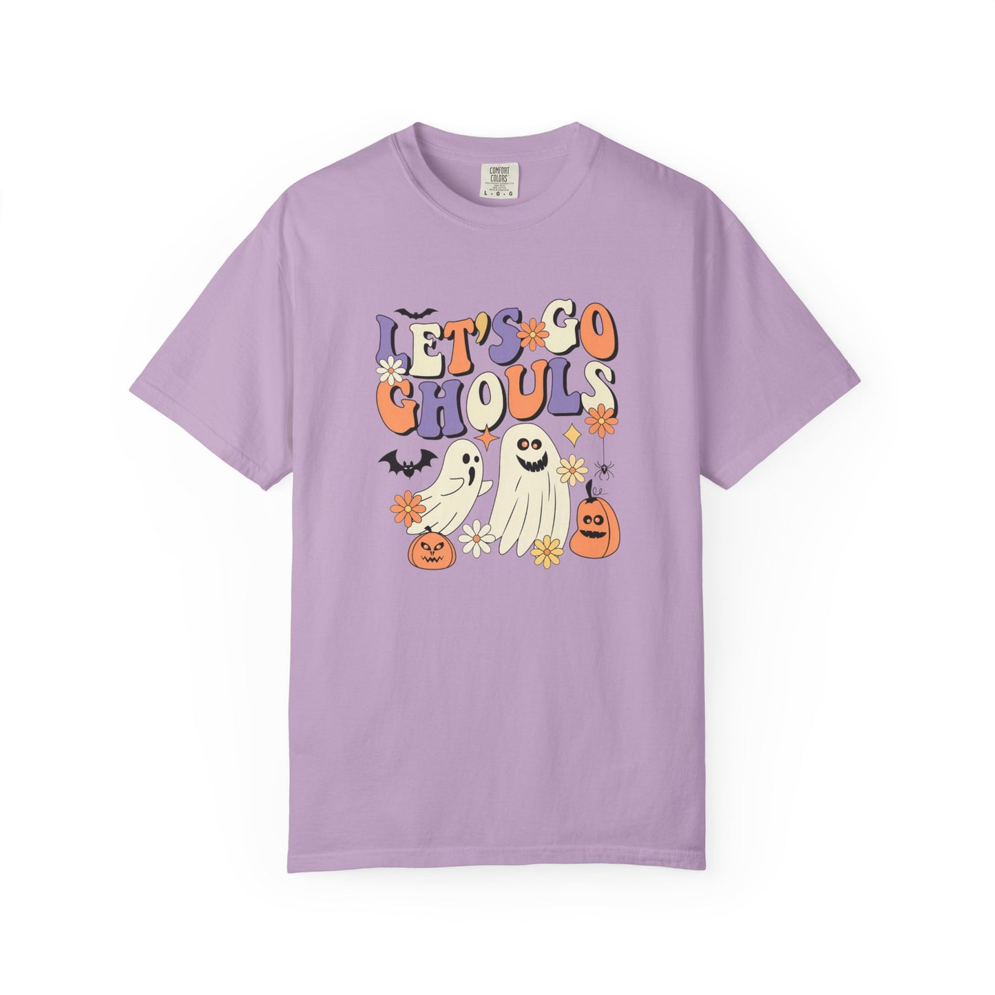 Let's Go Ghouls Halloween T-Shirt, Unisex Garment-Dyed Tee for Spooky Season, October Celebrations, Halloween Party Shirt, Ghostly Graphics