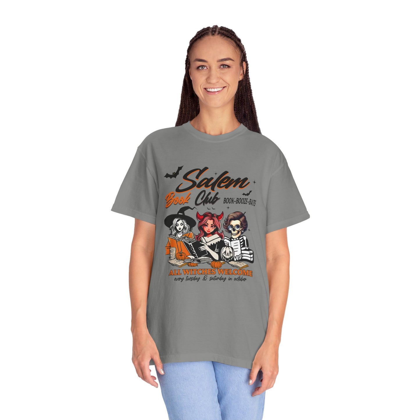 Salem Book Club T-Shirt, Witches Welcome Tee, Unisex Halloween Shirt, Spooky Gift for Readers, Book Lovers Apparel