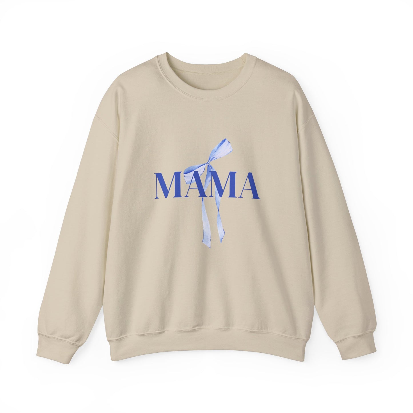 Mama Blue Bow Sweatshirt - Stylish Unisex Heavy Blend™ Crewneck for Moms