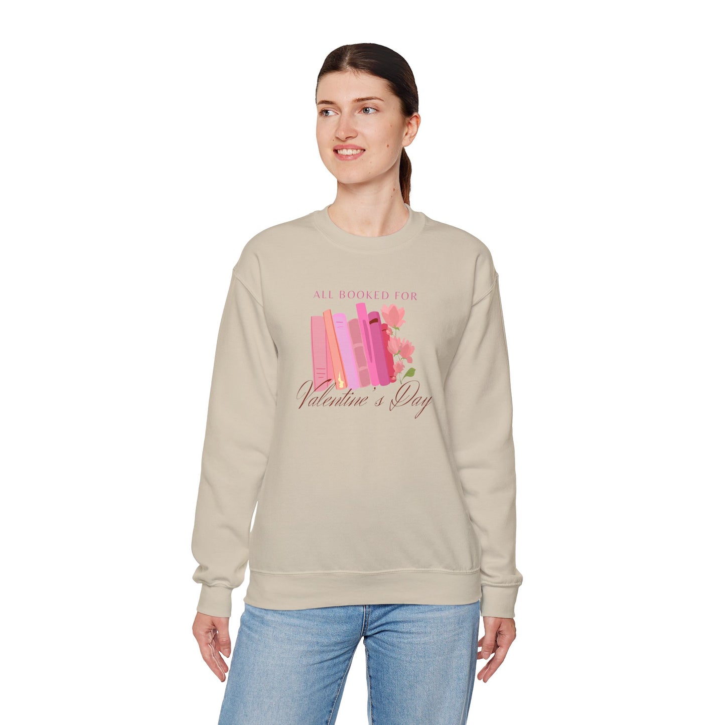 Valentine's Day Book Lover Crewneck Sweatshirt - All Booked