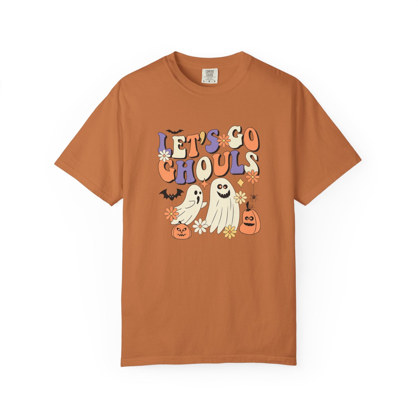 Let's Go Ghouls Halloween T-Shirt, Unisex Garment-Dyed Tee for Spooky Season, October Celebrations, Halloween Party Shirt, Ghostly Graphics