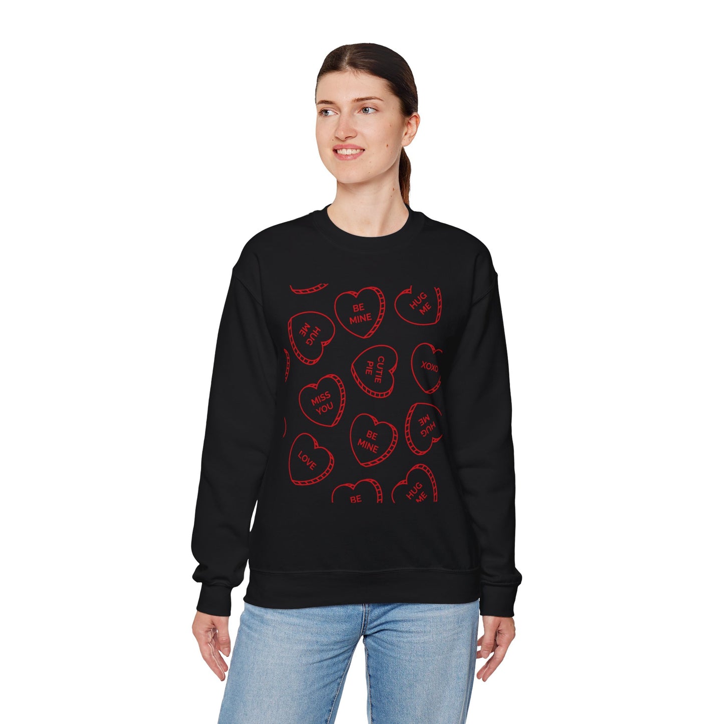 Candy Heart Crewneck Sweatshirt - Heart Design - Cute and Cozy