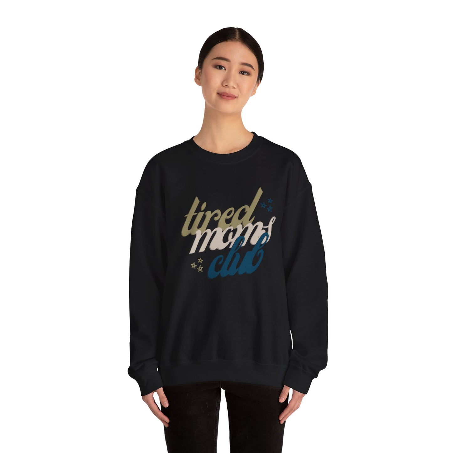 Tired Moms Club Crewneck Sweatshirt | Cozy Unisex Sweater for Relaxation