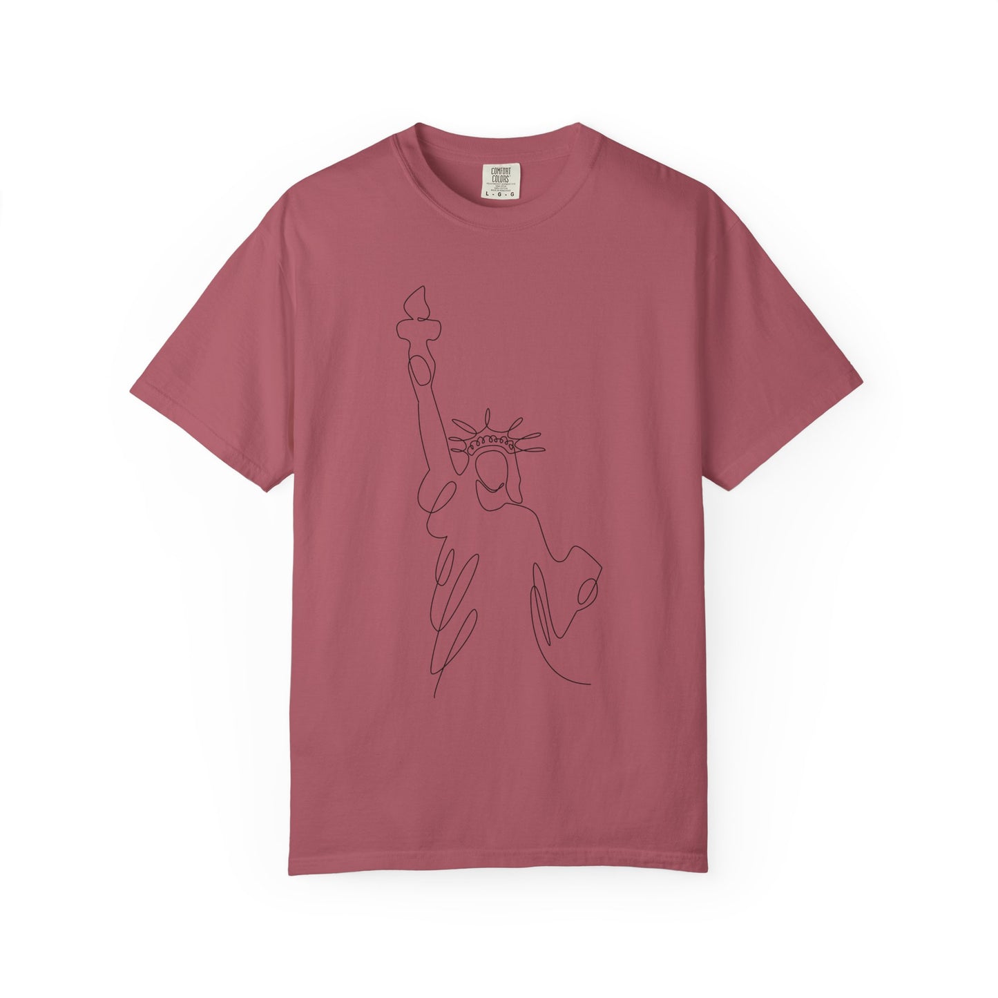 Statue of Liberty Line Art Unisex Jersey Tee - Minimalist Graphic T-Shirt