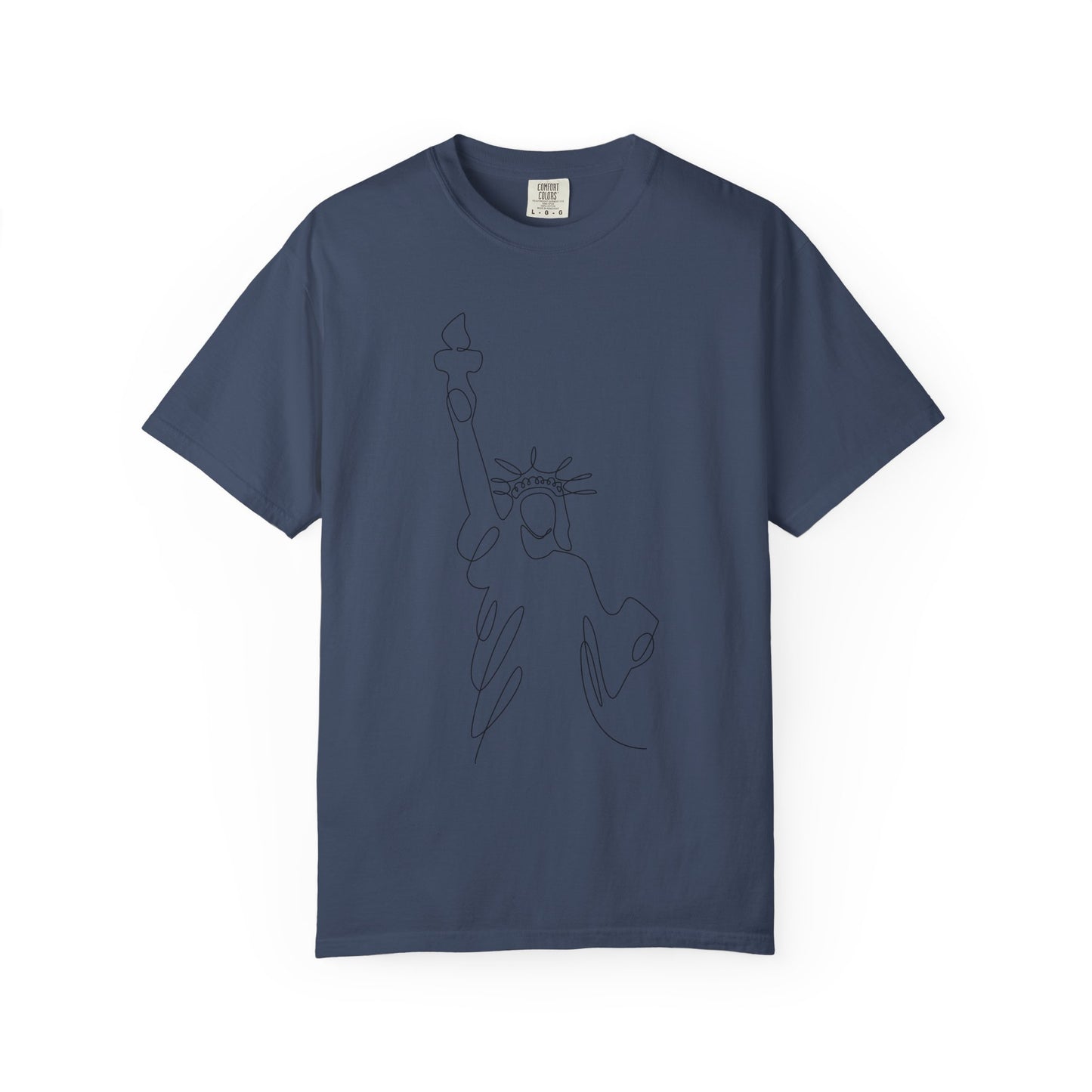 Statue of Liberty Line Art Unisex Jersey Tee - Minimalist Graphic T-Shirt