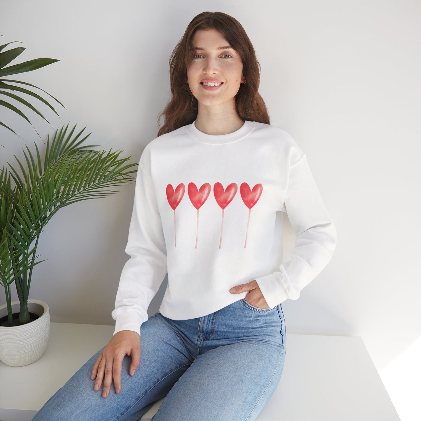 Love Hearts Crewneck Sweatshirt - Unisex Heavy Blend™