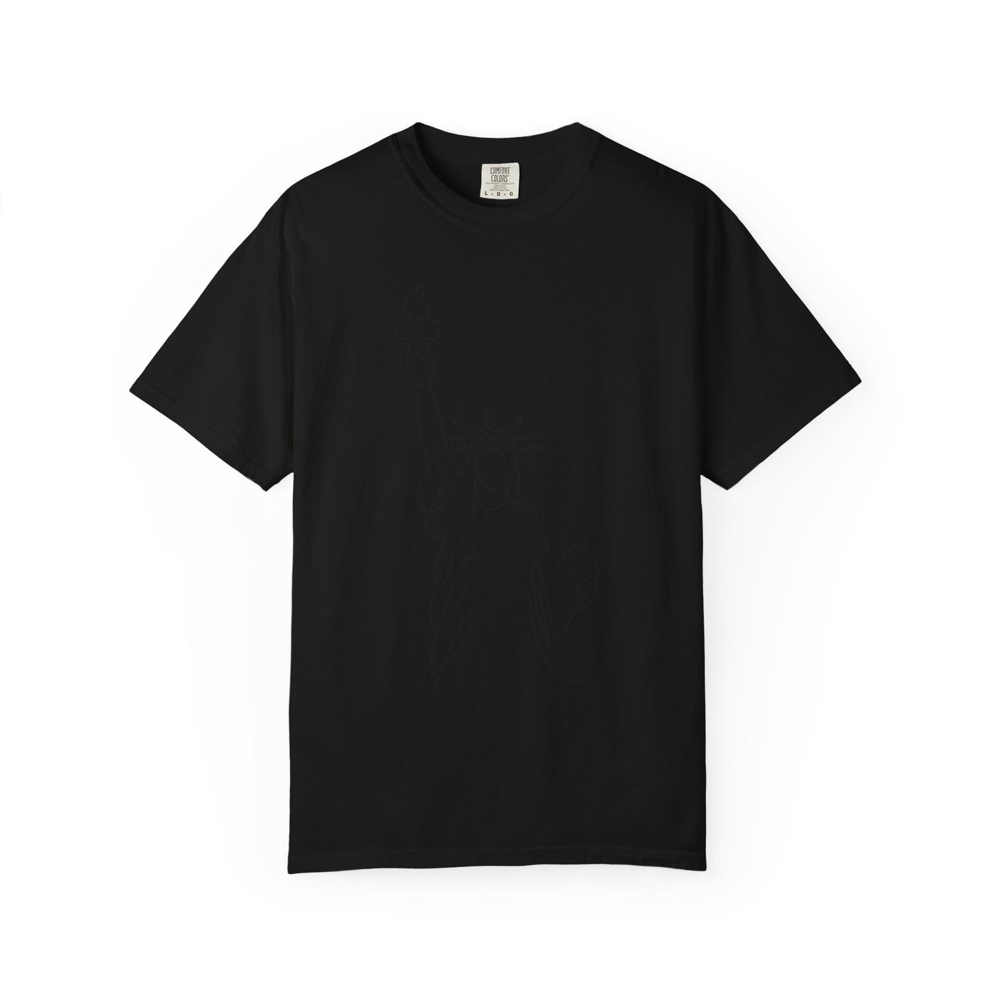 Statue of Liberty Line Art Unisex Jersey Tee - Minimalist Graphic T-Shirt