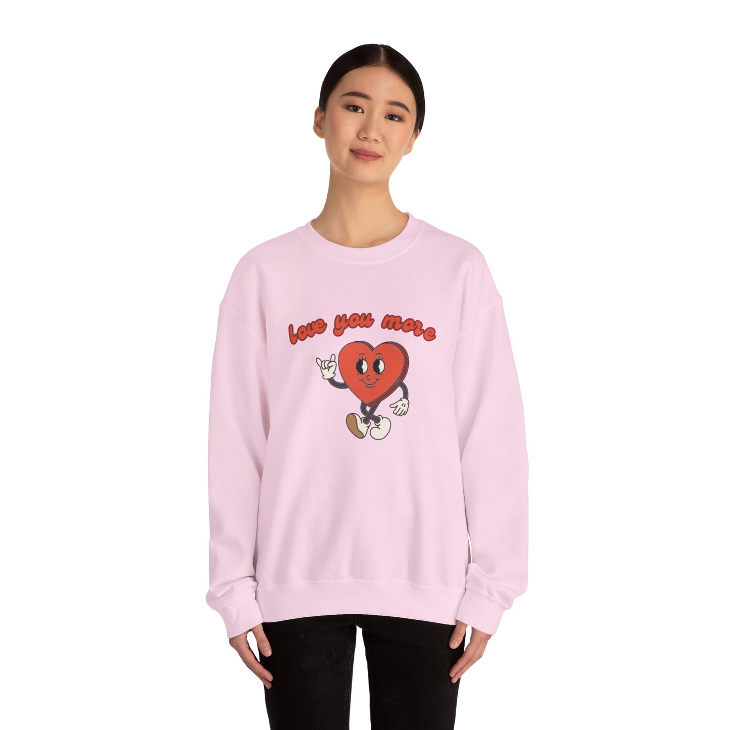 Love You More Heart Crewneck Sweatshirt | Unisex Valentine's Gift