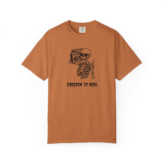 Creepin' It Real T-Shirt, Halloween Tee, Skeleton Shirt, Unisex Graphic Tee, Casual Wear, Gift for Friends
