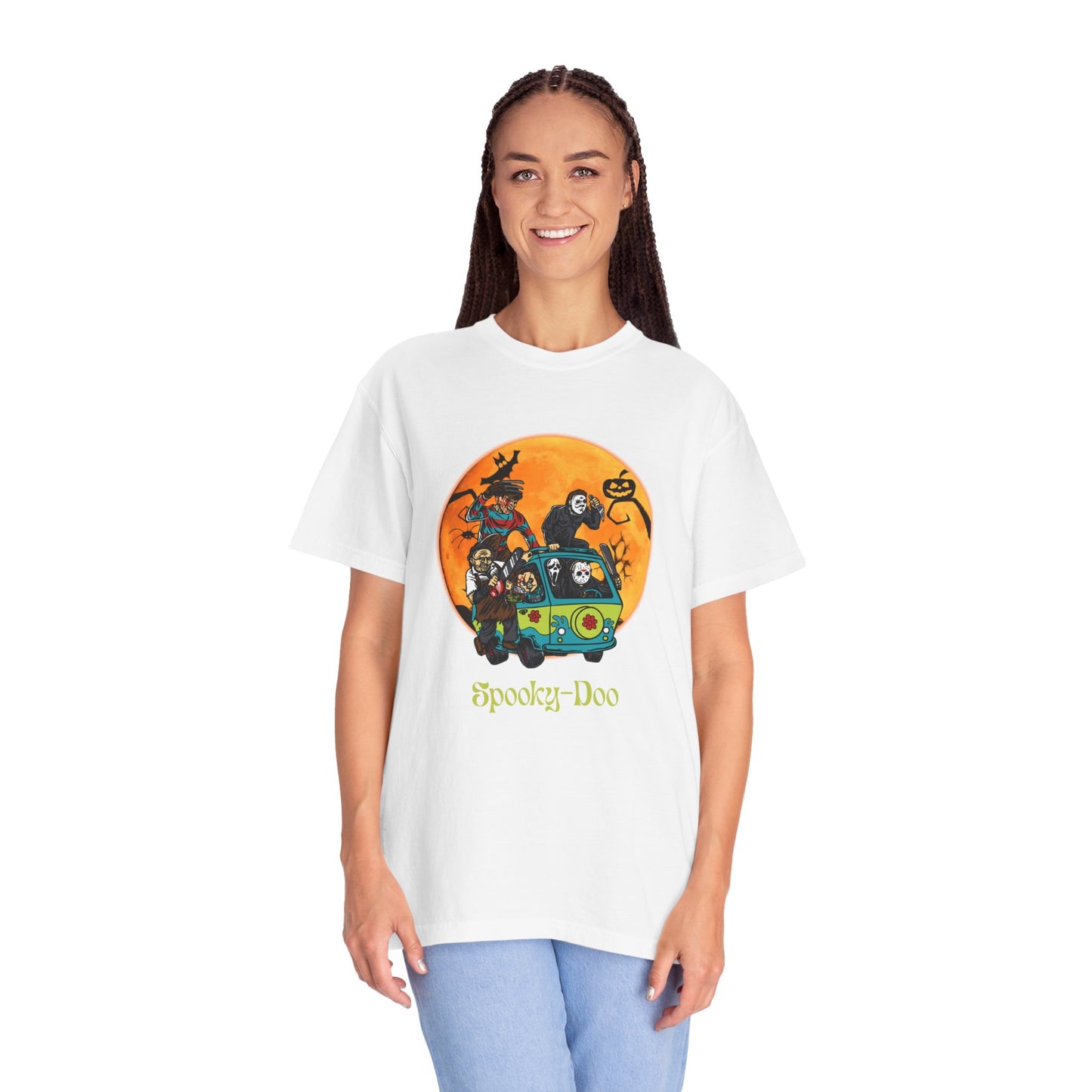 Spooky-Doo, Horror Characters, Unisex T-shirt for Halloween, Cozy Graphic Tee, Perfect for Costume Parties, Halloween Celebration, Gift for Fans