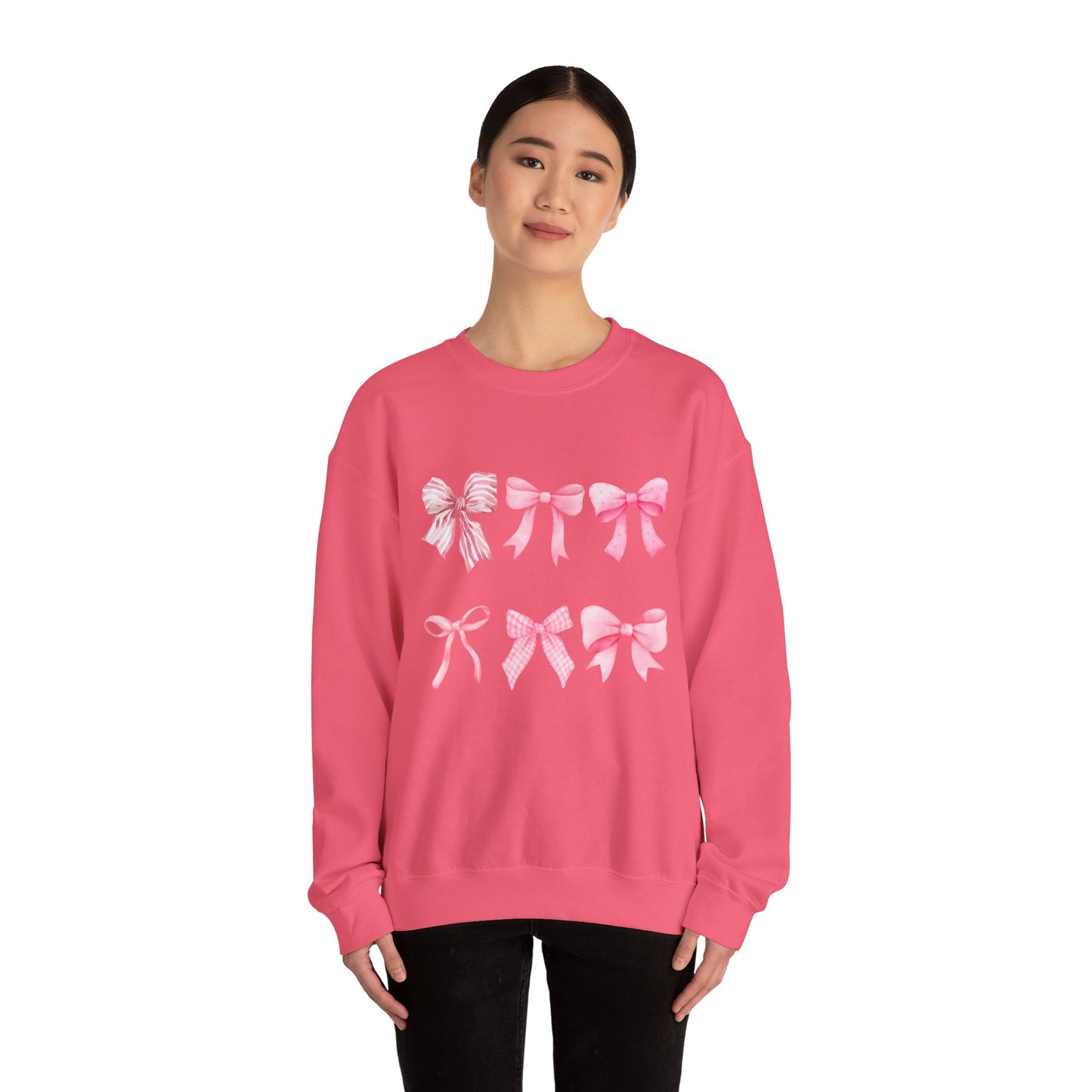 You are Loved Pink Bow Crewneck Sweatshirt - Women's Cozy Fashion