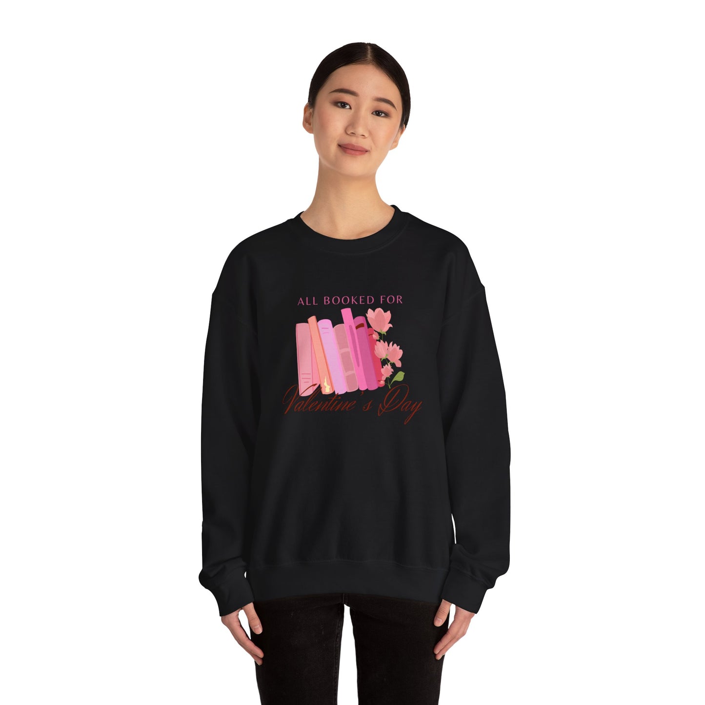 Valentine's Day Book Lover Crewneck Sweatshirt - All Booked