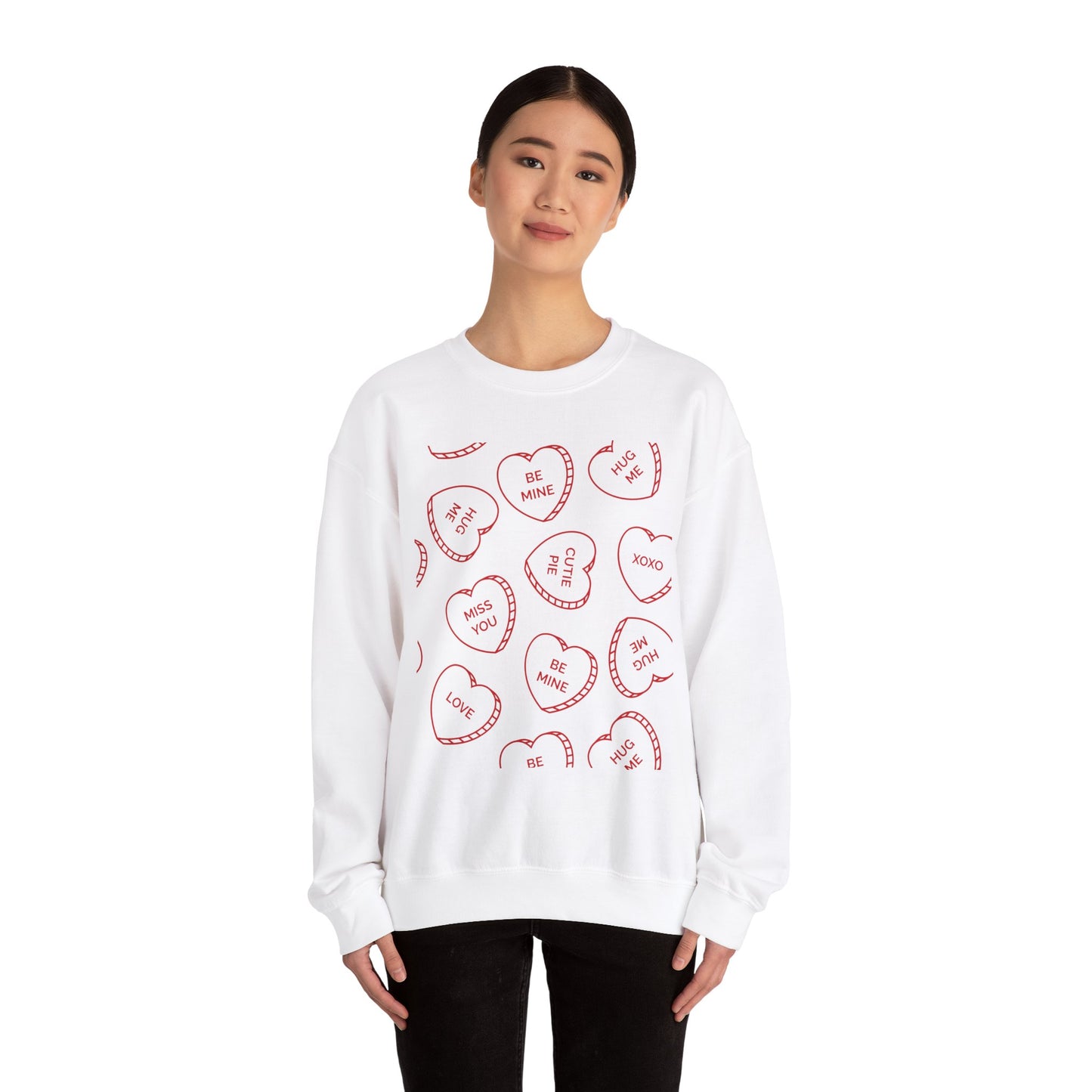 Candy Heart Crewneck Sweatshirt - Heart Design - Cute and Cozy