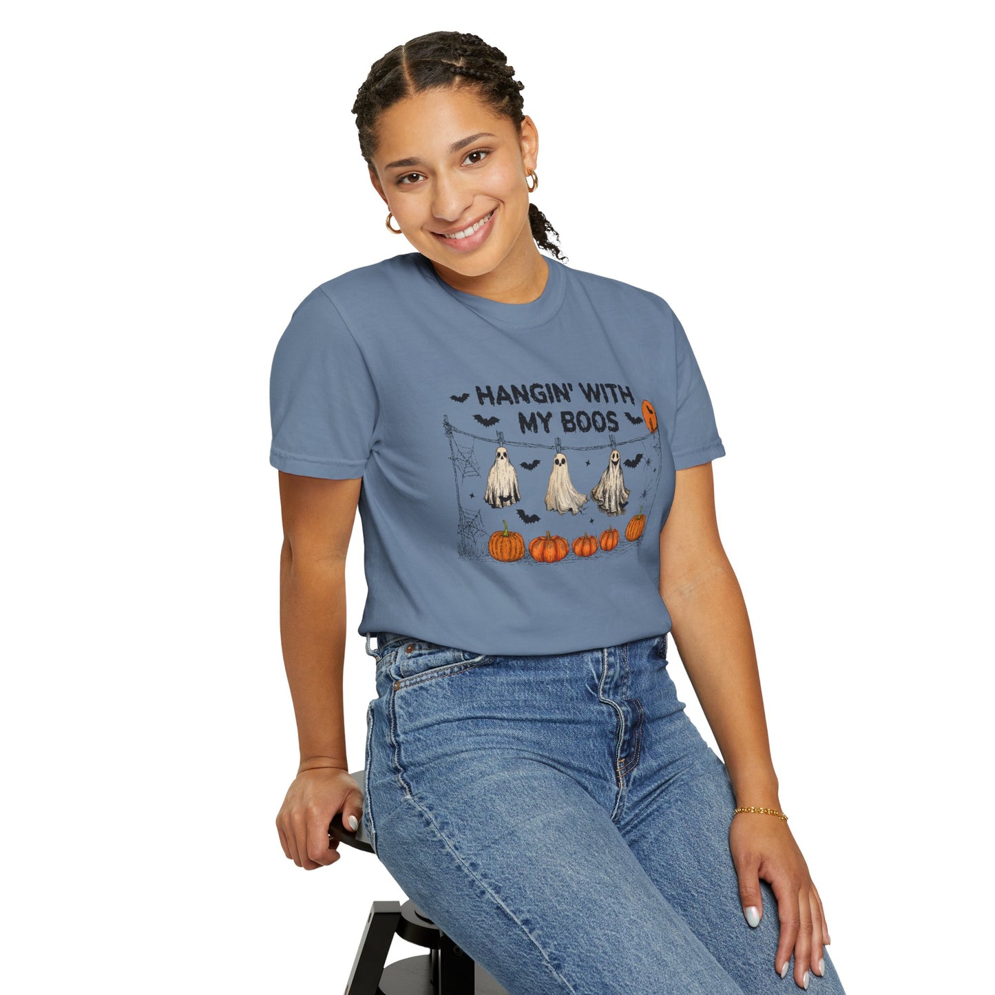 Halloween Themed Unisex T-Shirt | Hangin' With My Boos | Spooky Season Apparel, Trick or Treat Shirt, Fall Fashion, Halloween Party Tee