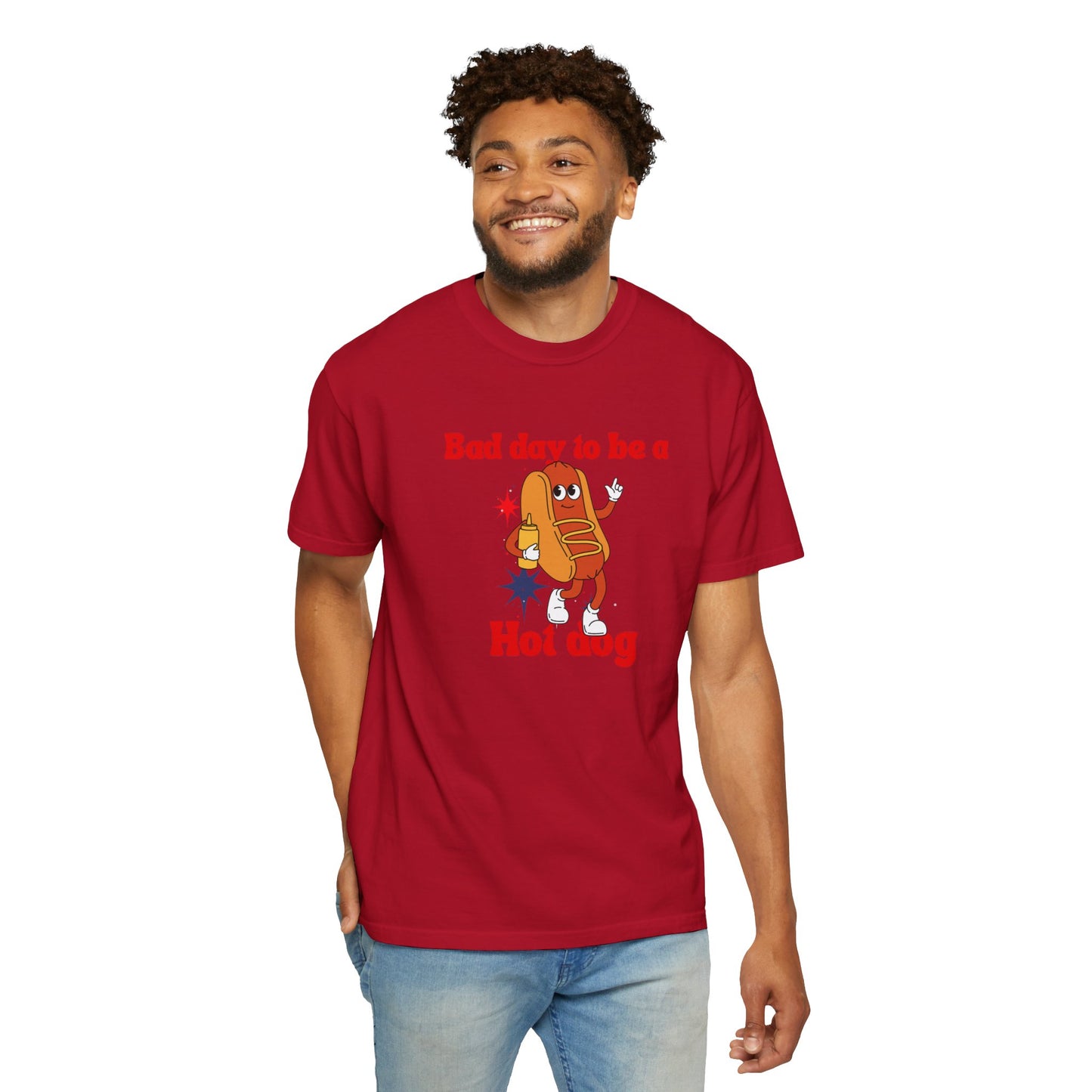 Funny Bad Day to be a Hot Dog Unisex Tee