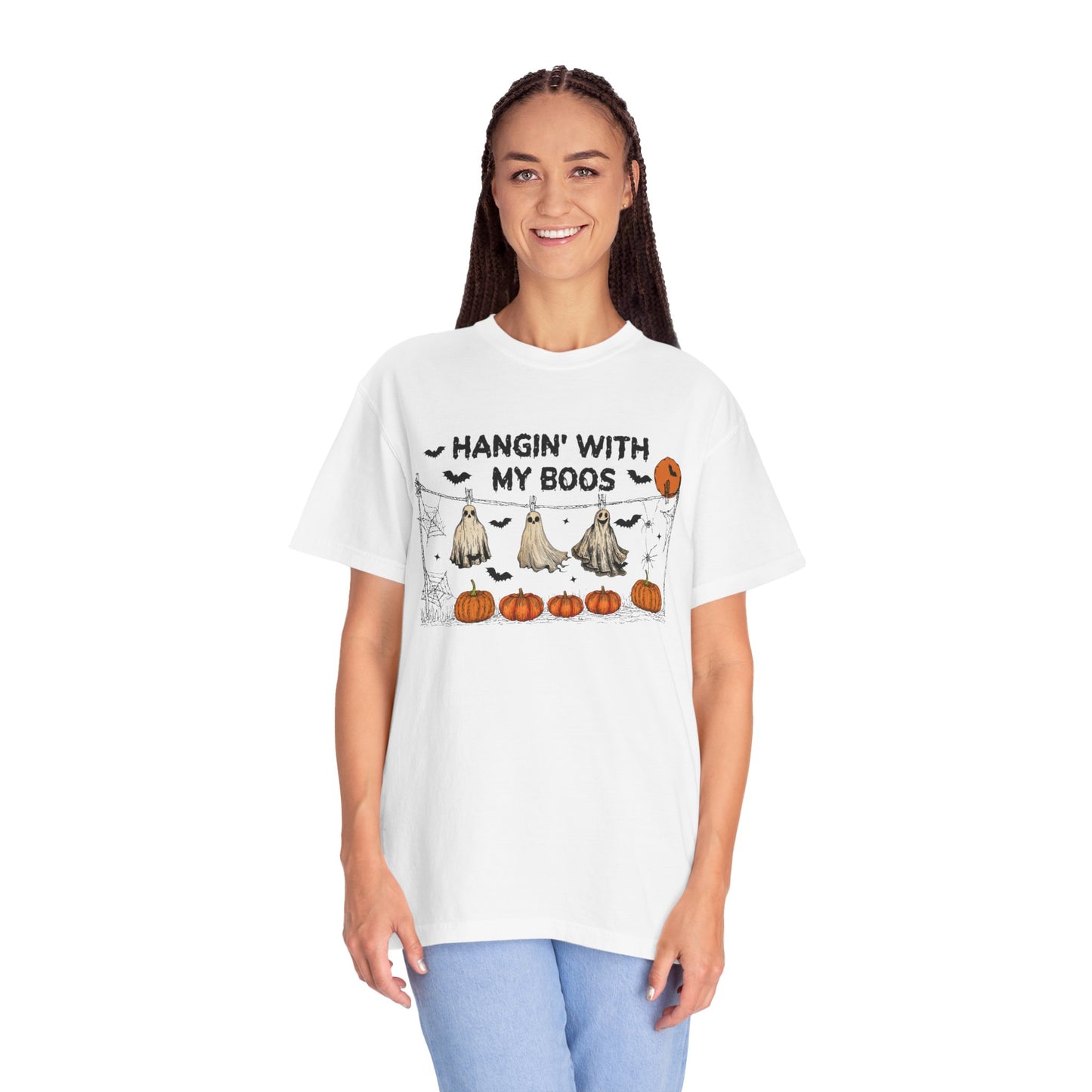 Halloween Themed Unisex T-Shirt | Hangin' With My Boos | Spooky Season Apparel, Trick or Treat Shirt, Fall Fashion, Halloween Party Tee