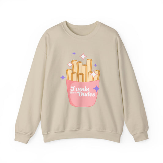 Funny Foodie Crewneck Sweatshirt - 'Foods Before Dudes'