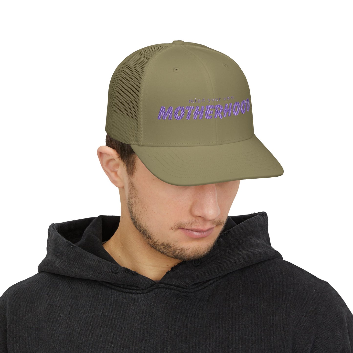 Mind Your Own Motherhood Snapback Trucker Cap - Fun Gift for Moms, Adjustable Hat, Casual Style, Unique Trendy Accessories
