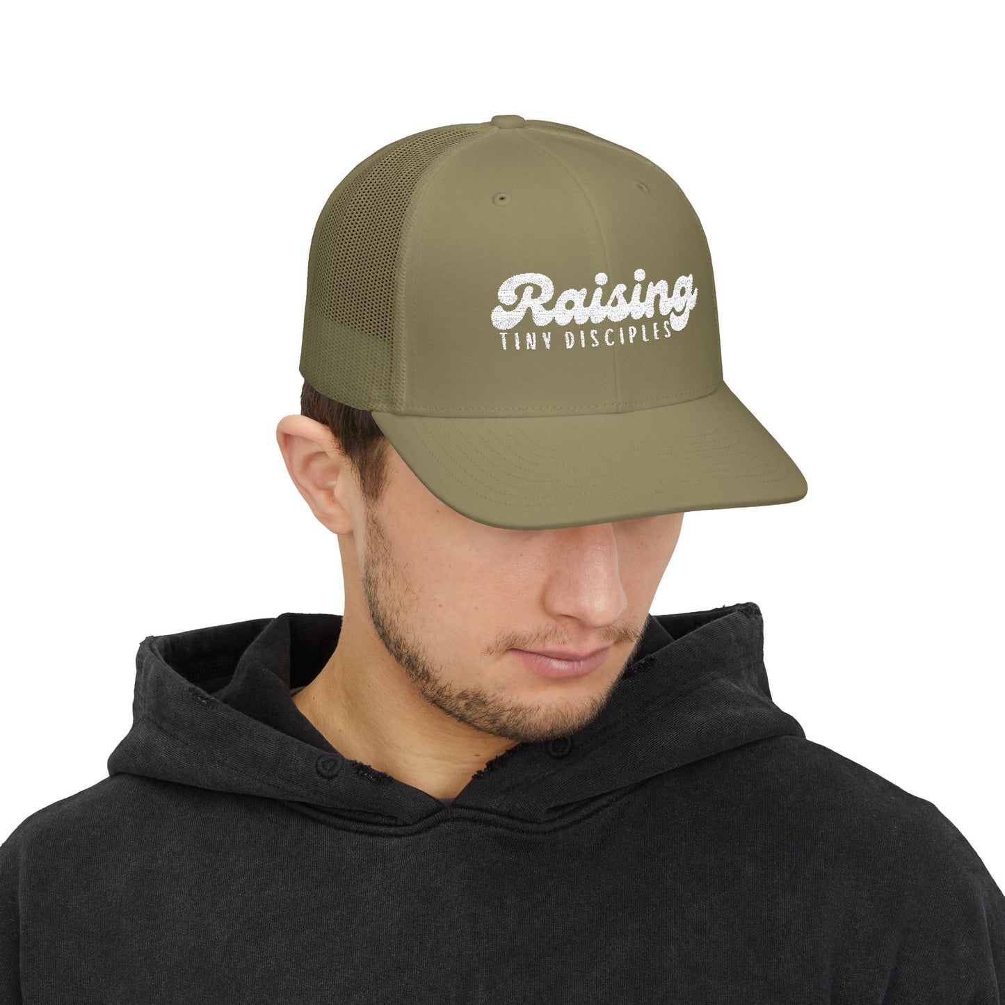 Raising Tiny Disciples Snapback Trucker Cap - Stylish Kids Hat, Perfect Gift for Parents, Family Outings, Birthdays, and More