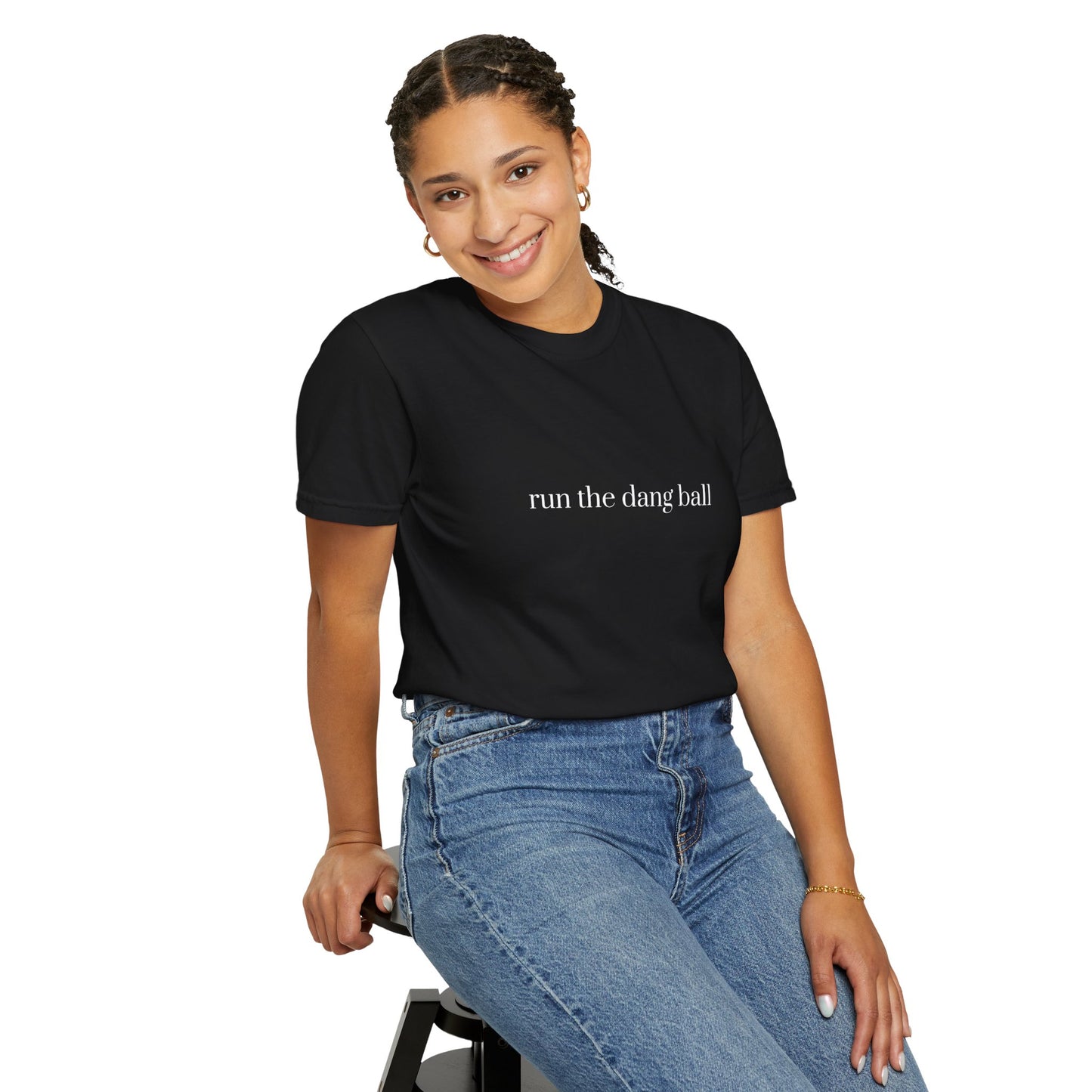 Casual Statement T-Shirt - Run the Dang Ball, Unisex tee for Sports Lovers, Fun Casual Wear, Gift for Friends, Motivational Shirt