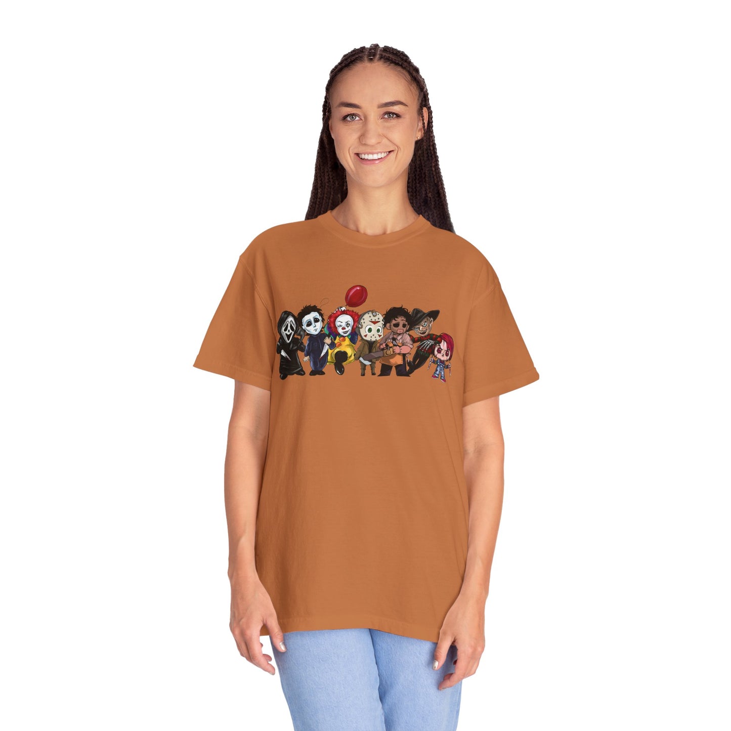 Baby Horror Characters T-Shirt, Unisex Horror Tee, Halloween Shirt, Ghostly Art Tee, Chibi Characters Apparel