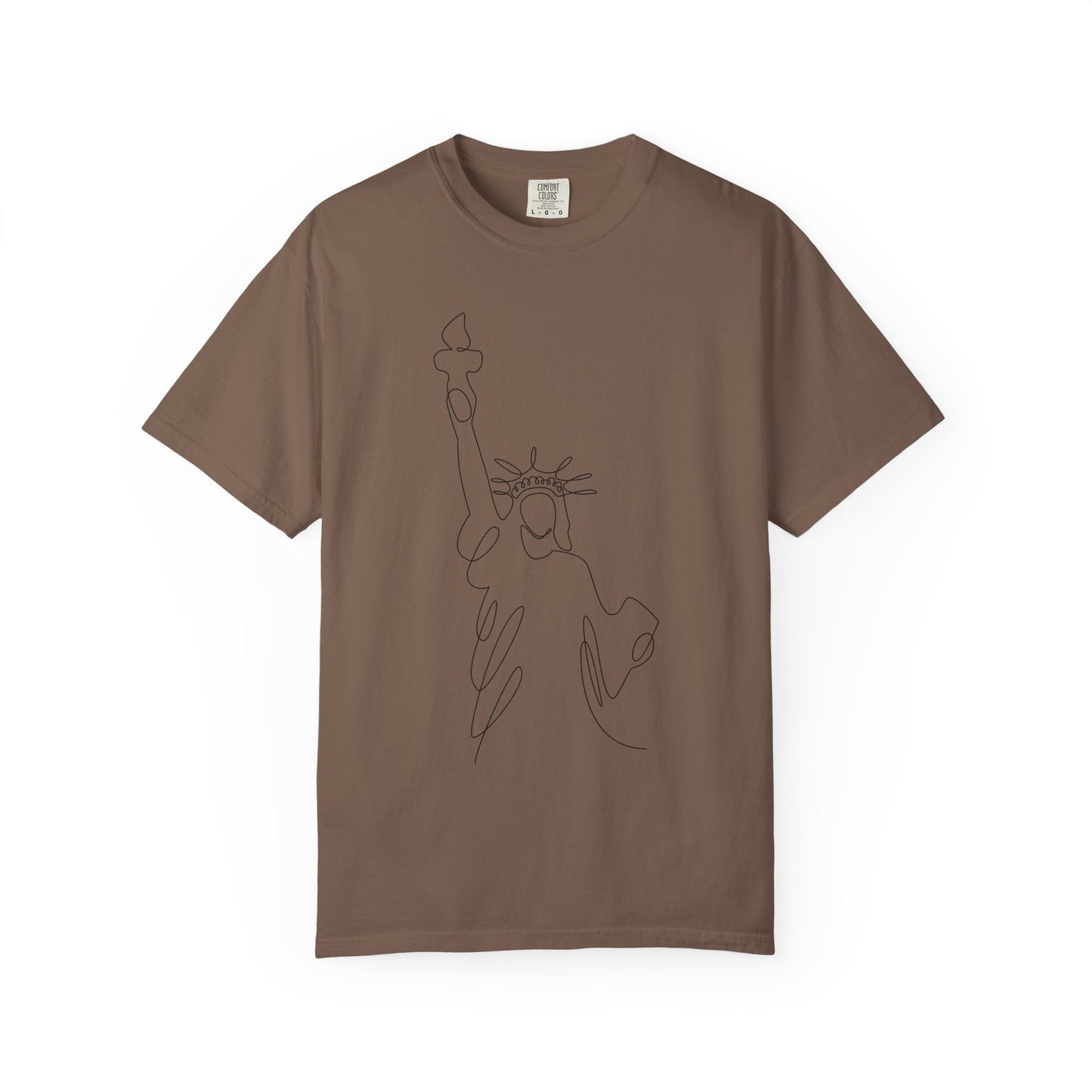 Statue of Liberty Line Art Unisex Jersey Tee - Minimalist Graphic T-Shirt