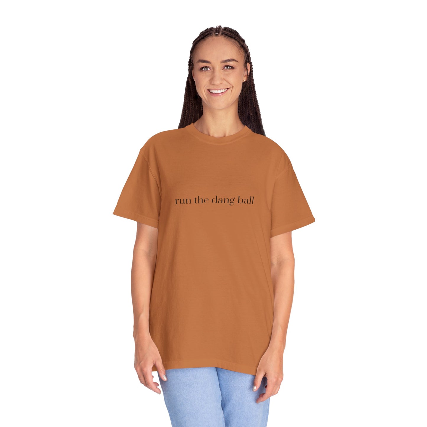 Casual Statement T-Shirt - Run the Dang Ball, Unisex tee for Sports Lovers, Fun Casual Wear, Gift for Friends, Motivational Shirt