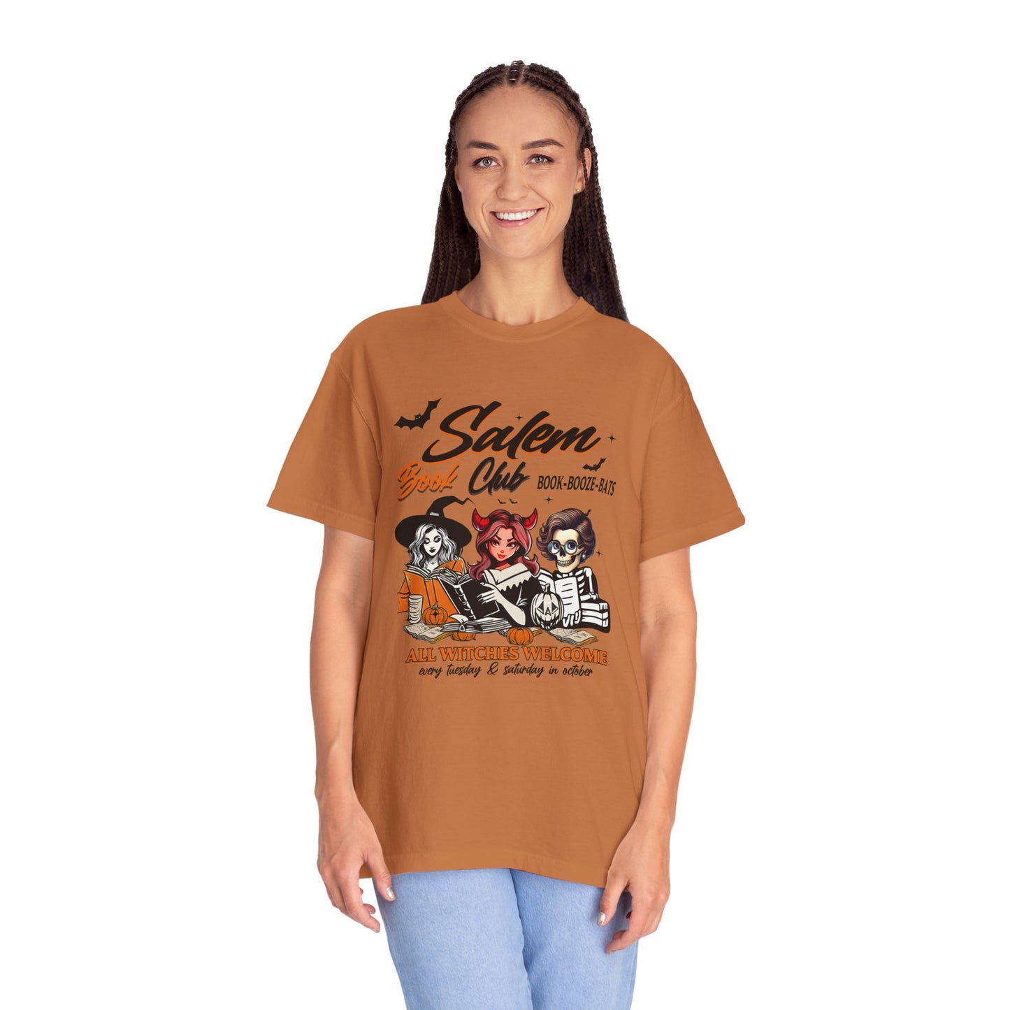 Salem Book Club T-Shirt, Witches Welcome Tee, Unisex Halloween Shirt, Spooky Gift for Readers, Book Lovers Apparel